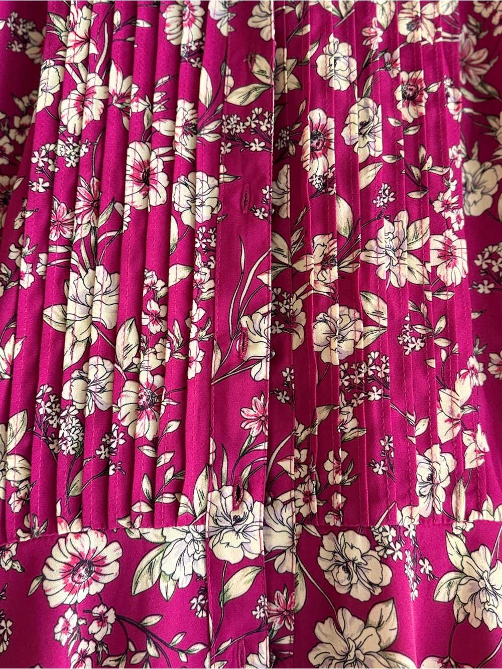 Nanette Lepore Sleeveless Floral Midi Dress in Magenta and Cream - Picture 6 of 10